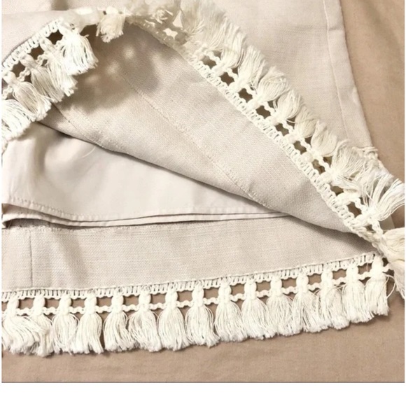 Loft Outlet Linen Blend Tassle Skirt - Size 10 - Picture 3 of 3